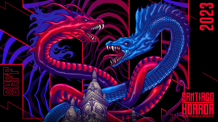 Santiago Horror 2023: Legendary Serpents Wage Battle in Festival Poster Art